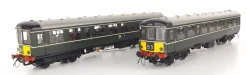 Heljan 1452 Class 104 2-car DMU in BR Green with small yellow panels - E50598 - E56189 Dcc Ready 21 Pin (OO Gauge) Free Postage