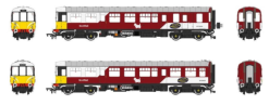 Heljan 1456 Class 104 2-car DMU in ScotRail ‘Mexican Bean’ red and white - SC53424 - SC53434 Dcc Ready 21 Pin (OO Gauge) Free Postage