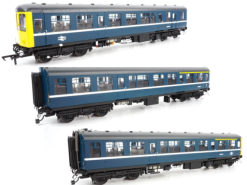 Heljan 1454 Class 104 3-car DMU in BR Blue with 'Blackpool' white stripe - M50472 - M59180 - M50524 Dcc Ready 21 Pin (OO Gauge) Free Postage
