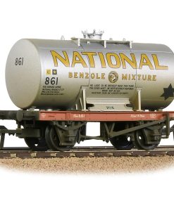 Bachmann Branchline 38-778A 14T Class A Anchor-Mounted Tank Wagon 'National Benzole' Silver (OO Gauge)