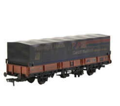 EFE Rail E87045 EFE Rail OO Gauge BR SEA Wagon BR Railfreight Red (Cardiff Rod Mill) with Hood Revised Weathered (OO Gauge)