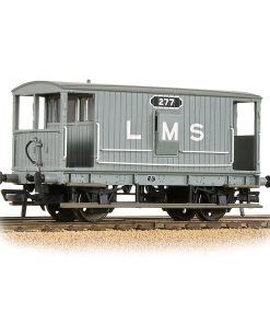 Bachmann Branchline 38-552B Midland Railway 20T Brake Van with Duckets LMS Grey (OO Gauge)