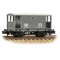 Graham Farish 377-753 MR 20T Brake Van without Duckets Midland Railway Grey (N Gauge)