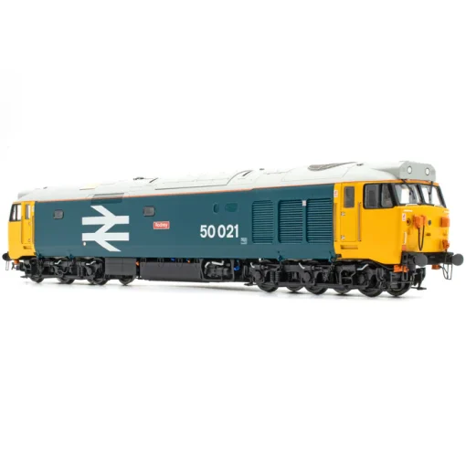 Accurascale ACC2215 BR Class 50 - Large Logo w/grey roof & orange cantrail stripe - 50021 'Rodney' (OO Gauge) Free Postage
