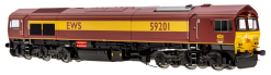 Dapol 4D-005-005 Dcc Ready Class 59/2 59201 'Vale of York' in EWS maroon & gold (OO Gauge) Free Postage