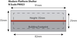 Alternative view of Metcalfe PN923 Modern Platform Shelter (N Gauge)