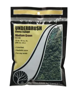 Woodland Scenics WFC136 Medium Green Underbrush (Bag) (Multiple Scales)