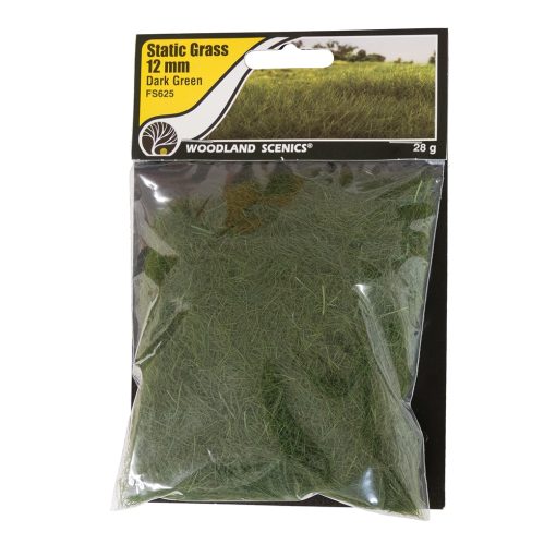 Woodland Scenics WFS625 12mm Static Grass Dark Green (Multiple Scales)