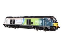 Dapol 4D-022-028 Class 68 68014 in Chiltern Railways Biofuel 'On Track for a Greener Future' white & green Dcc Ready (OO Gauge)
