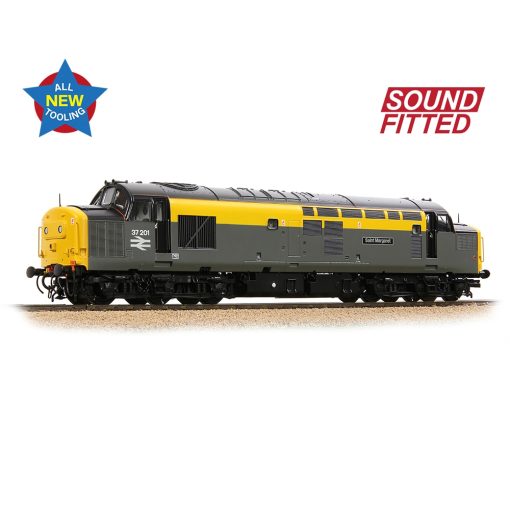 Bachmann Branchline 35-308SF Class 37/0 Centre Headcode 37201 'St. Margaret' BR Eng. Grey & Yellow Dcc Sound (OO Gauge)