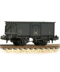 Graham Farish 377-228 BR 16T Steel Mineral Wagon with Top Flap Doors NCB Grey Weathered (N Gauge)