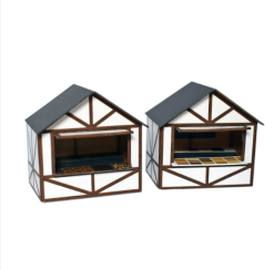 ATD Models ATD032 Traditional Market Stalls (4) Type 1 Card Kit (OO Gauge)