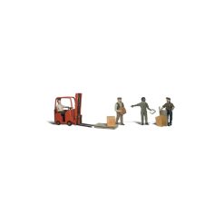 Scenic Accents WA2192 Workers With Forklift (N Gauge)