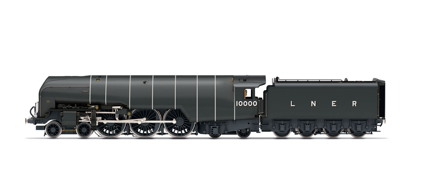 Hornby R30352SS LNER W1 Classe 4-6-4 10000 Hush Hush Con Generatore Di Vapore - Locomotiva Era 3, Modellismo Scala 00