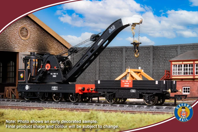 Oxford Rail OR76SCS1001 Standard Cowans Sheldon 15t Crane BR Stoke MPD RS1023-15 (OO Gauge)