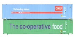 Dapol 2F-028-017 N Gauge 45 Ft Container Hi Cube Argos & CO OP (Pack of 2) (N Gauge)
