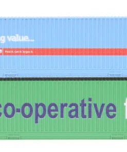 Dapol 2F-028-017 N Gauge 45 Ft Container Hi Cube Argos & CO OP (Pack of 2) (N Gauge)