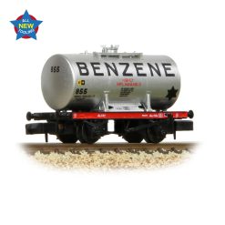 Graham Farish 378-000A 14T Anchor-Mounted Tank Wagon 'Benzene' Silver (N Gauge)