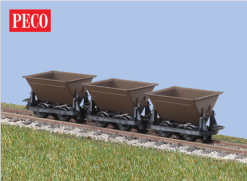 Peco GR-330 OO-9 V-Skip Hudson Ruggas, Brown (OO9 Gauge)