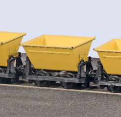 Peco GR-332 OO-9 V-Skip Hudson Ruggas, Yellow (OO9 Gauge)