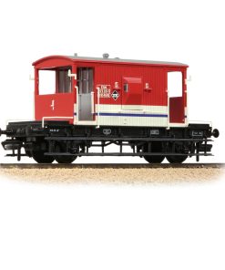 Bachmann Branchline 37-541 BR 20T Brake Van London Transport Barrier Vehicle Red & White (OO Gauge)