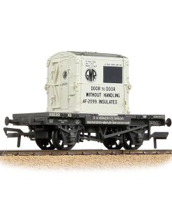 Bachmann Branchline 37-975B Conflat Wagon GWR Grey With 'GWR' AF Container Weathered With Load (OO Gauge)