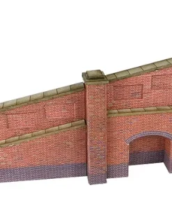 Metcalfe PN148 Tapered Retaining Wall In Red Brick (N Gauge)