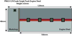 Alternative view of Metcalfe PN931 Red Brick Single Engine Shed (N Gauge)