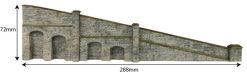 Alternative view of Metcalfe PN148 Tapered Retaining Wall In Red Brick (N Gauge)