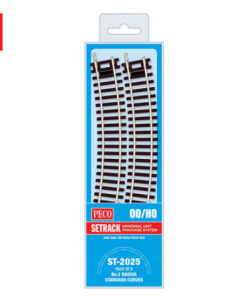 Peco ST-2025 Standard Curve, 2nd Radius (Pack of 8) (OO Gauge)