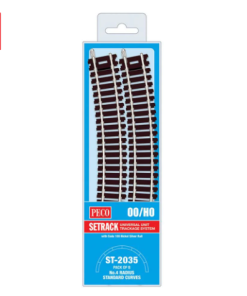 Peco ST-2035 Standard Curve, 4th Radius (Pack of 8) (OO Gauge)