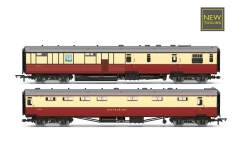 Hornby R40470 BR - Kitchen and Buttery Car & Composite Restaurant 'White Horse' - Coach Twin Pack (ERA 4) (OO Gauge) Free Postage