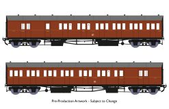 Rapido Trains 946008 Dia E140 B Set – GWR Wartime Brown Livery (OO Gauge)