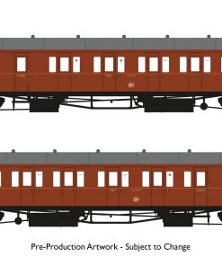 Rapido Trains 946009 Dia E140 B Set – GWR Wartime Brown Livery (OO Gauge)