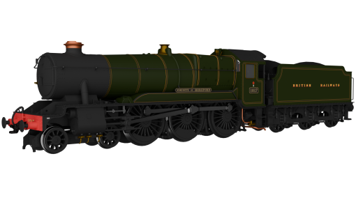 Rapido Trains 954003 GWR County No.1017 ‘County of Hereford’ BR (Egyptian) Lined Green Dcc Ready 21 Pin (OO Gauge) Free Postage