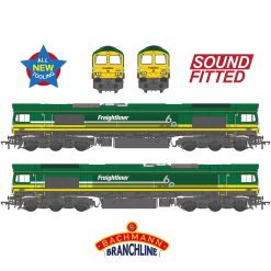 Bachmann Branchline 50-012SF Class 66/6 66601 Freightliner 60 1965-2025 Freightliner Green Dcc Sound (OO Gauge) Free Postage