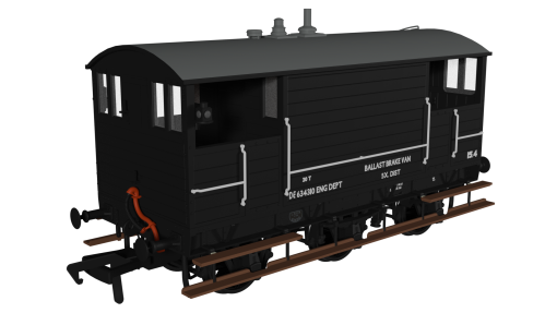 Rapido Trains 975015 GCR 15T 6w Brake – BR Bauxite No.DE634310 (OO Gauge)