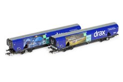 Hornby R60176A Drax Biomass Wagon Pack, 83700698071-3 & 83700698009-3 Era 11 (OO Gauge)