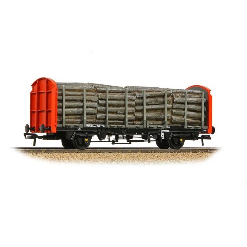 Bachmann Branchline BR OTA Timber Wagon BR Railfreight Red With Load (OO Gauge)