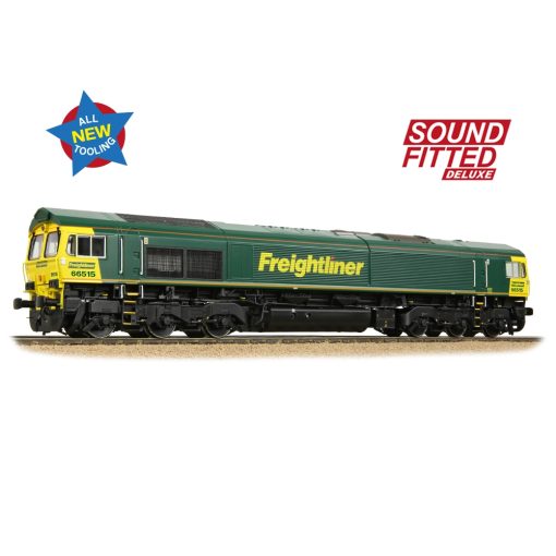 Bachmann Branchline 50-001SFX Class 66/5 66515 Freightliner Green Dcc Sound Deluxe (OO Gauge) Free Postage