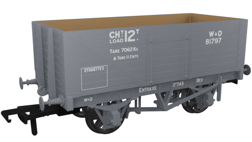 Rapido Trains 967418 RCH 1907 Private Owner 7 Plank Wagon WD No.81797 Era 2 (OO Gauge)