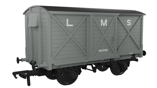 Rapido Trains 976006 CR Dia.67 10t Van – LMS (pre-36) No.301040 Era 3 (OO Gauge)