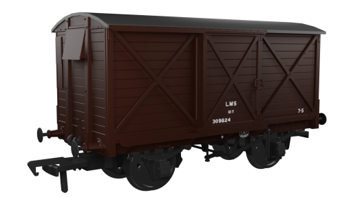 Rapido Trains 976010 CR Dia.67 10t Van – LMS (post-36) No.309824 Era 3 (OO Gauge)