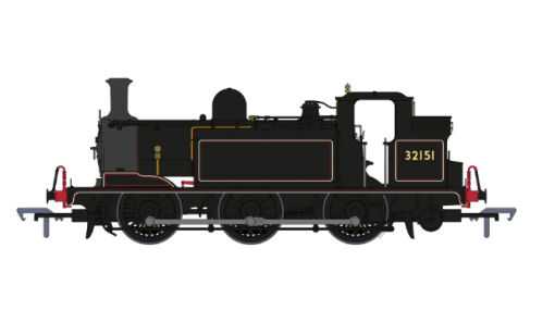 Rapido Trains 936011 E1 No.32151 BR Black (lined – no emblem) (OO Gauge)