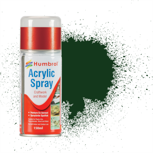 Humbrol AD6003 Acrylic No 3 Brunswick Green Gloss Modellers Spray 150ml