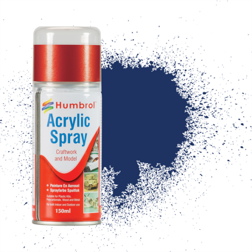 Humbrol AD6015 Acrylic No 15 Midnight Blue Gloss Modellers Spray 150ml