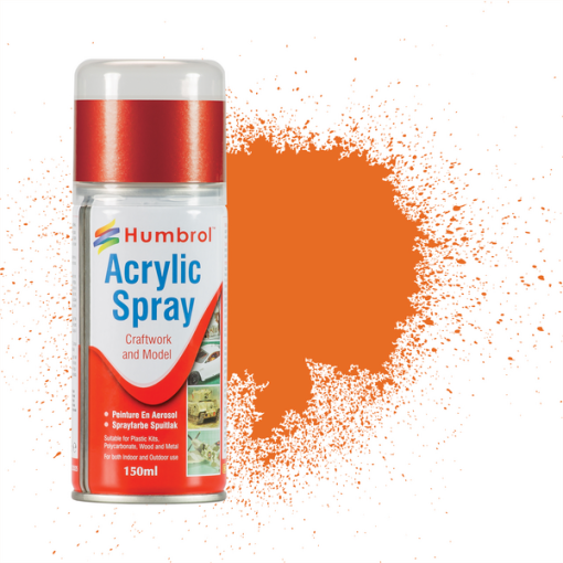 Humbrol AD6018 Acrylic No 18 Orange Gloss Modellers Spray 150ml