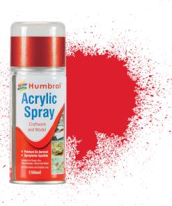 Humbrol AD6019 Acrylic No 19 Bright Red Gloss Modellers Spray 150ml
