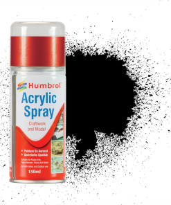 Humbrol AD6033 Acrylic No 33 Black Matt Modellers Spray 150ml