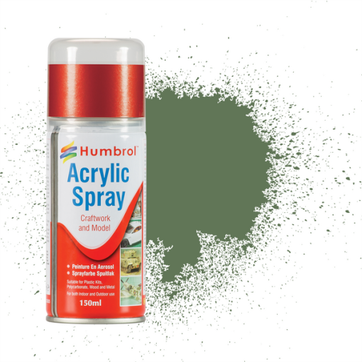 Humbrol AD6080 Acrylic No 80 Grass Green Matt Modellers Spray 150ml